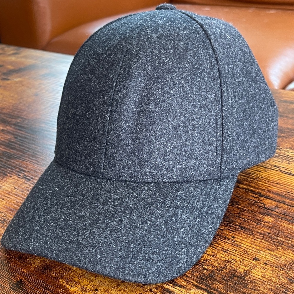 Varsity Headwear Wool Tech Cap Charcoal Gray Vitale Barberis Canonico Italy Sz L